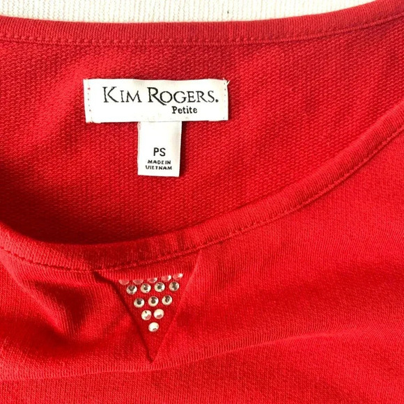 Kim Rogers petite scoop neckline pullover red sweater size PS - Picture 3 of 4